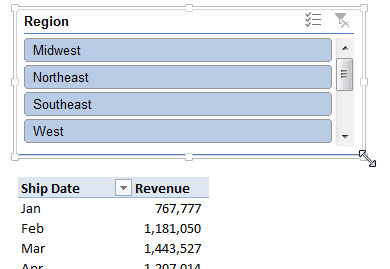 Slicer-tilpasninger til slicere på dit Excel-dashboard