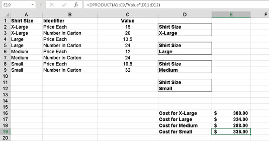 Kā izmantot DPRODUCT funkciju Excel datu bāzē