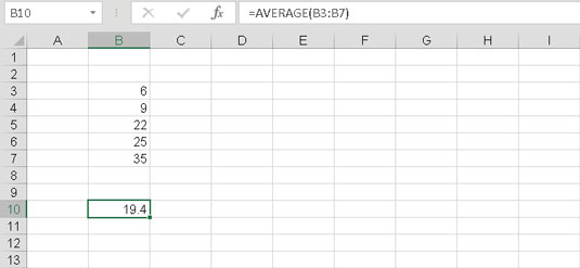 Funksjoner i Excel 2016-formler