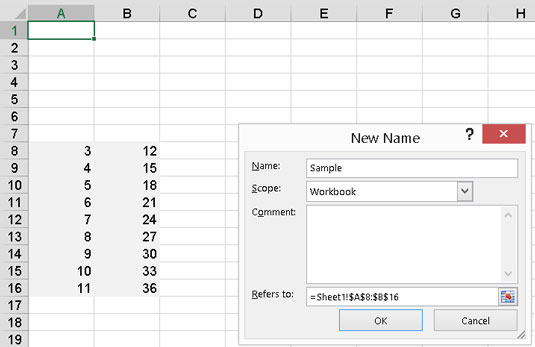 Kā izmantot nosauktos apgabalus Excel formulās un funkcijās