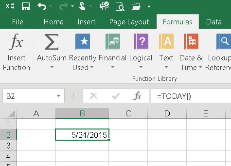 Com seleccionar una funció d'Excel que no prengui arguments