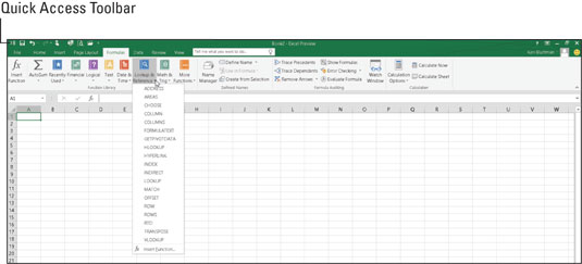 The Formulas Ribbon στο Excel 2016