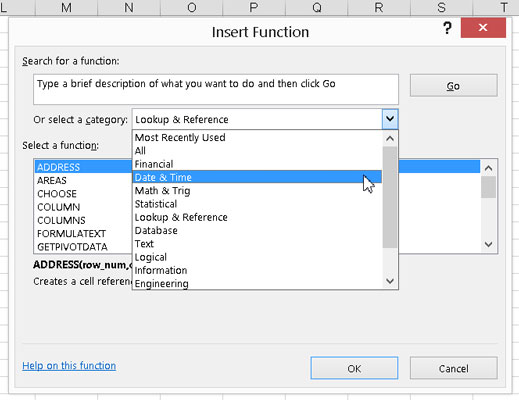 Excel funkciju argumenti