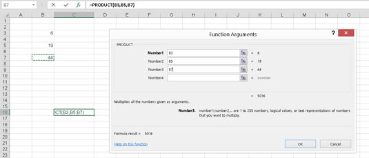 Excel funkciju argumenti