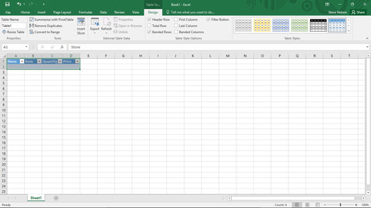 Com crear una taula d'Excel de manera semidura