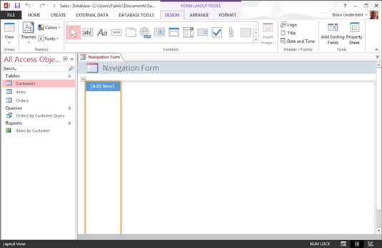 Как да създадете формуляр за навигация в Access 2013