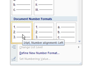 Com canviar el format de numeració a les llistes numerades de Word 2007