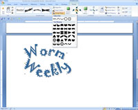 Tilføjelse af WordArt i Word 2007