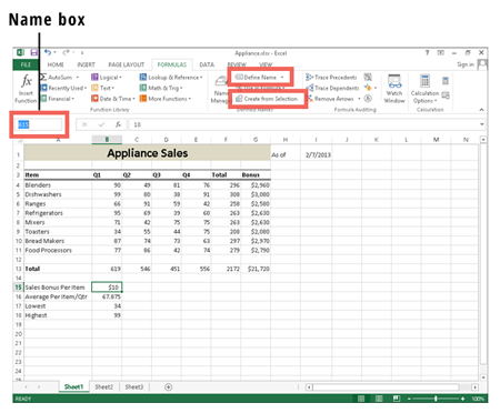 Kaip dirbti su pavadintais diapazonais programoje „Excel 2013“.