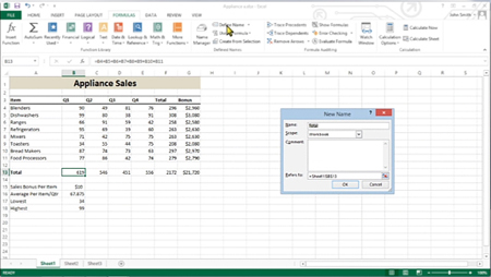 Com treballar amb rangs amb nom a Excel 2013