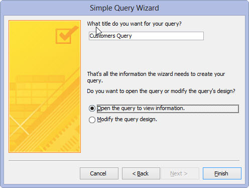 Ohjatun kyselytoiminnon suorittaminen Access 2013:ssa