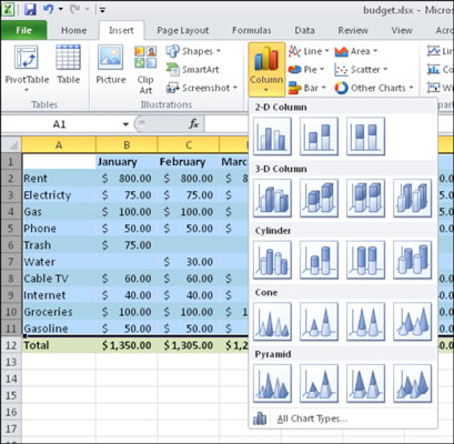 Sådan opretter du et grundlæggende Excel-diagram