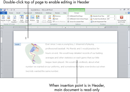 Kako uporabljati glave in noge v programu Microsoft Word