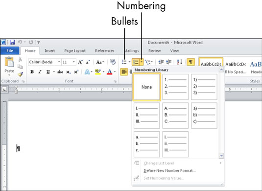 Hur man skapar punktlistor och numrerade listor i Microsoft Word