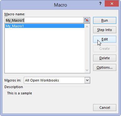 Hvordan redigere makroer i Excels Visual Basic Editor