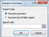 Skenaarion yhteenvetoraportin luominen Excel 2010:ssä