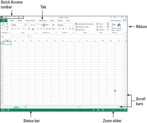 Pregledajte sučelje programa Excel 2013