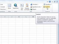 Symbolien ja erikoismerkkien lisääminen Excel 2010:een