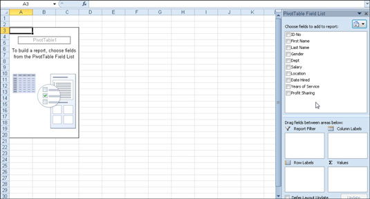 Hvordan lage en pivottabell i Excel 2010