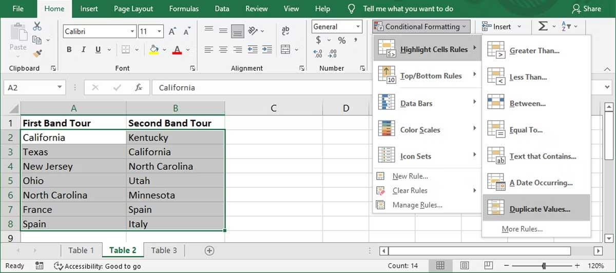 Cách so sánh hai cột trong Excel