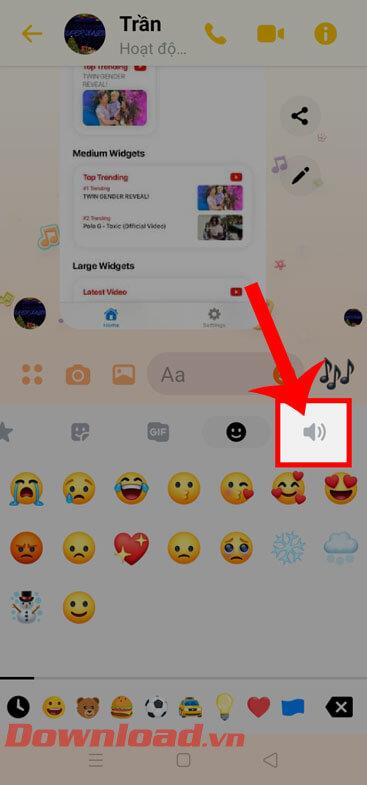 Instruccions per enviar icones que emeten so a Facebook Messenger