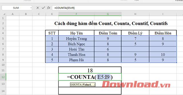 Как да използвате функциите за броене Count, Counta, Countif, Countifs в Excel