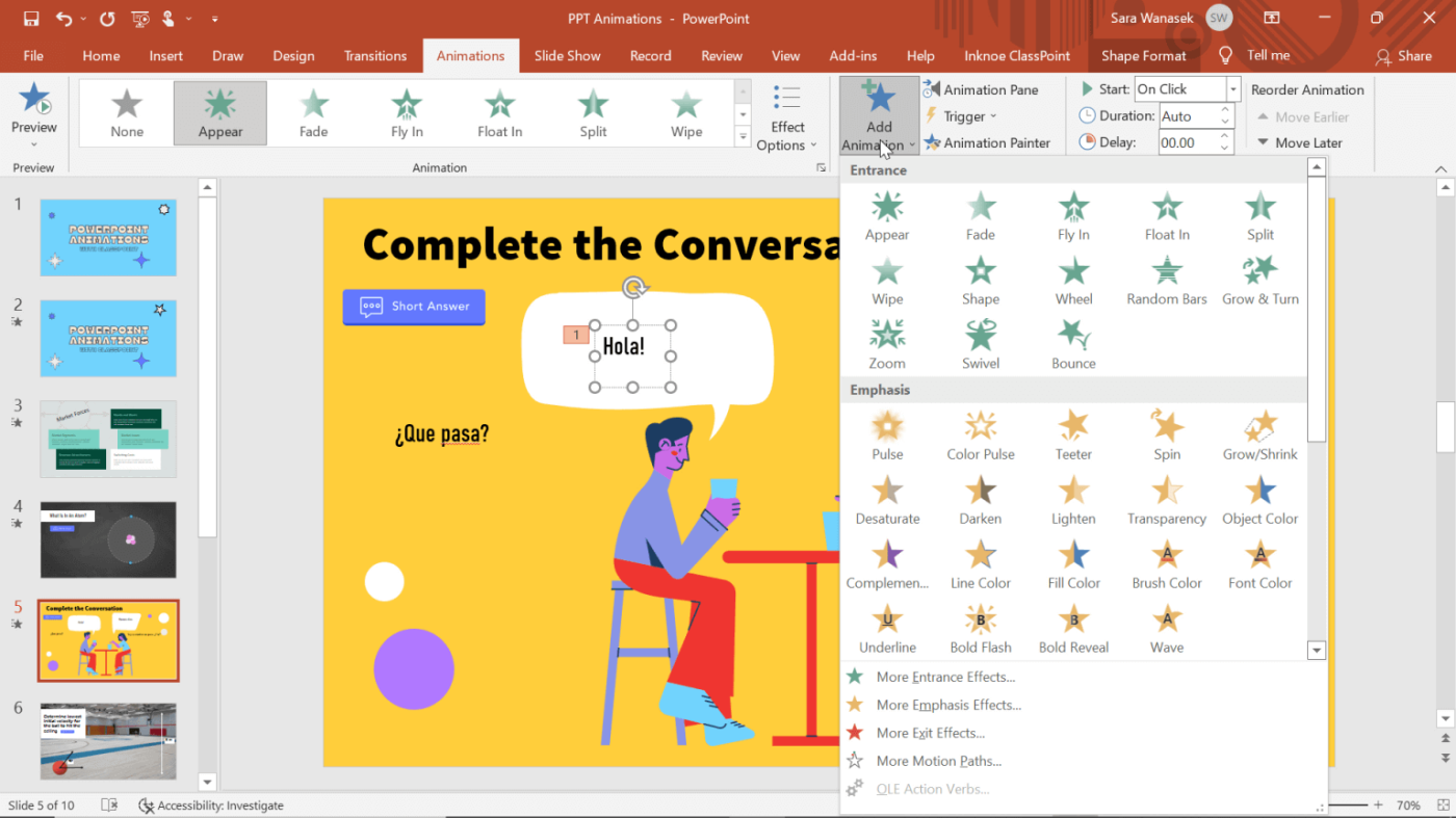 Com crear efectes de desaparèixer i esvair a PowerPoint