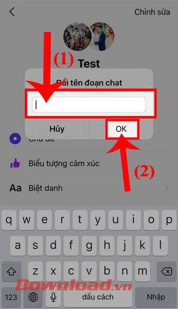 Instruktioner för att ändra namnet på Facebook Messenger-chattgruppen