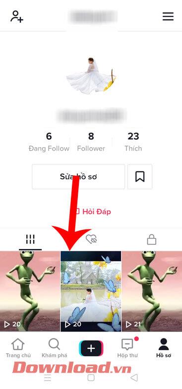 Pokyny na pripnutie videí TikTok do hornej časti stránky