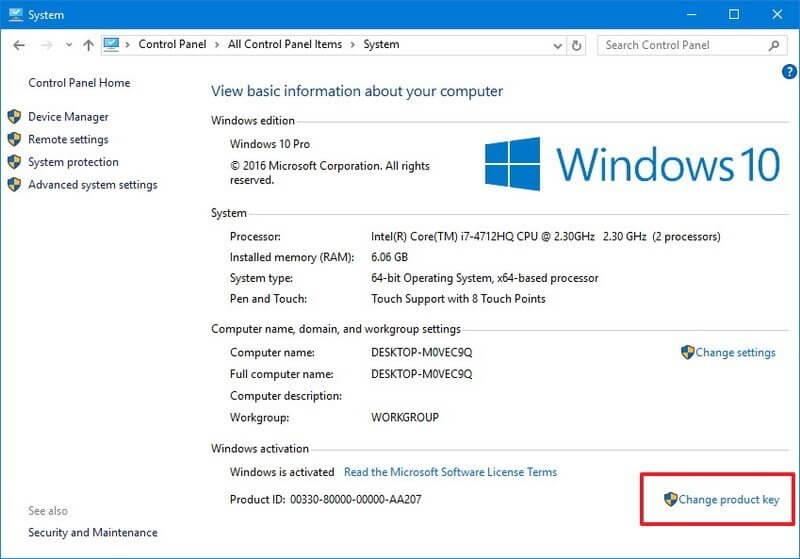 Com canviar la clau de producte a Windows 10