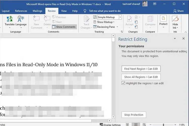 Com bloquejar Microsoft Word d'obrir fitxers en mode només de lectura a Windows