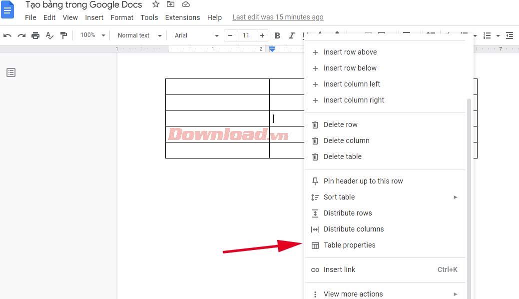 Com crear i editar taules a Google Docs