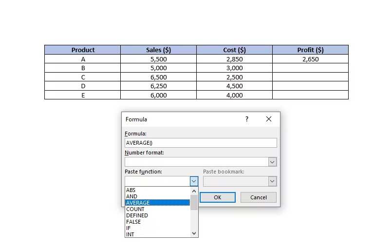 Kuinka käyttää Excel-kaavoja Wordissa