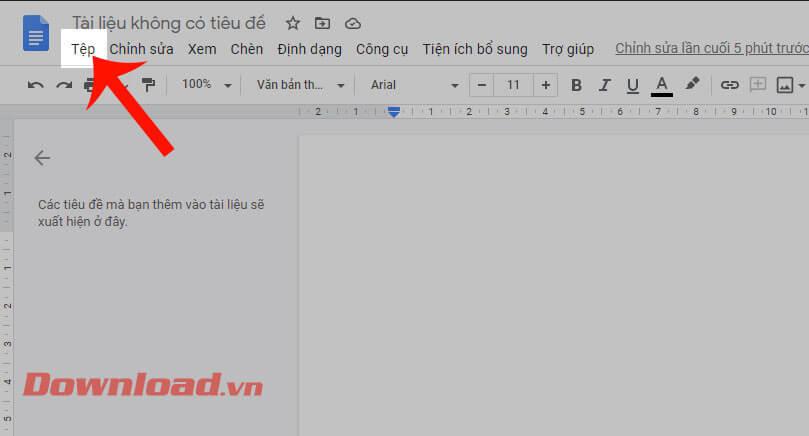 Leiðbeiningar um að breyta bakgrunnslit síðunnar í Google Docs