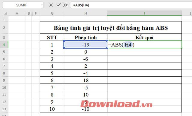 Norādījumi par ABS funkcijas izmantošanu absolūtās vērtības aprēķināšanai programmā Excel