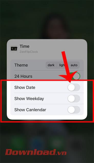 Instruccions per instal·lar un rellotge giratori per a iPhone que mostra el calendari