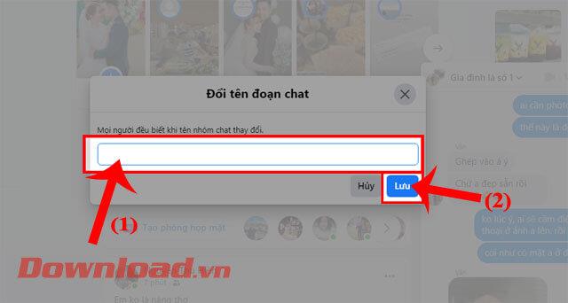 Instruksjoner for å endre navnet på Facebook Messenger-chatgruppen