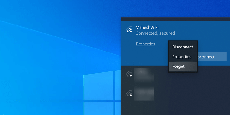 Kuinka poistaa yhdistetty Wi-Fi Windows 10:ssä