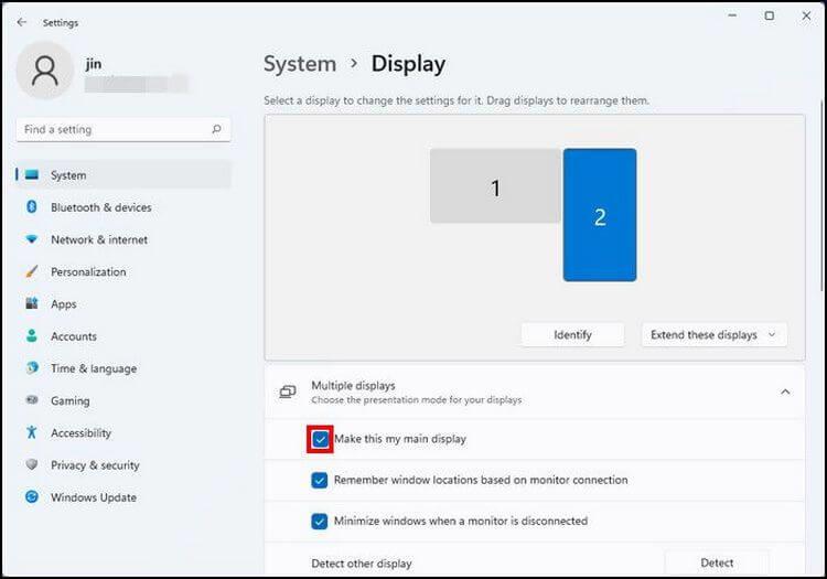 Kaip naudoti kelis monitorius sistemoje „Windows 11“.