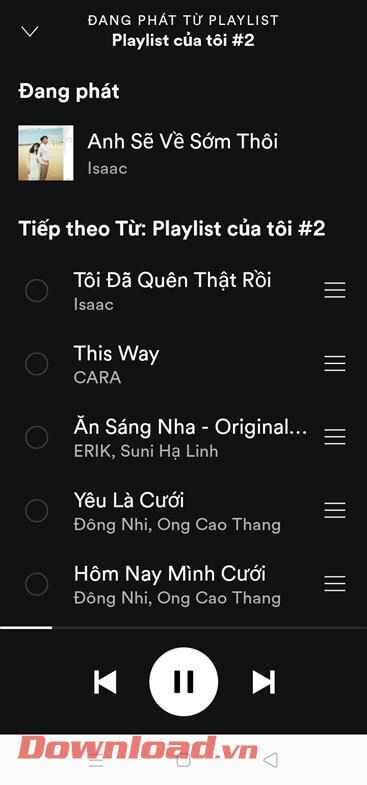 Navodila za vklop/izklop mešanja skladb na Spotifyju