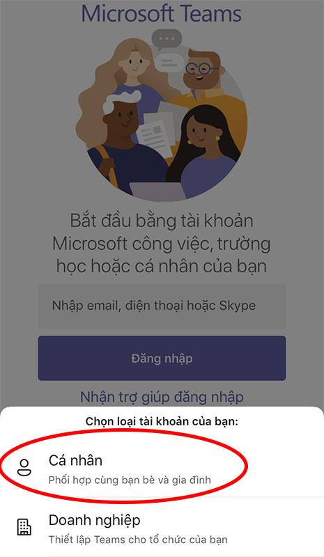 Leiðbeiningar um uppsetningu og skráningu Microsoft Teams í símanum þínum