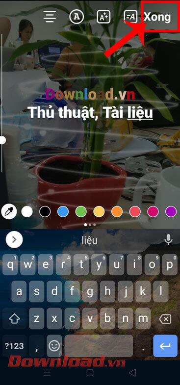 Leiðbeiningar til að búa til regnbogatexta á Instagram Story