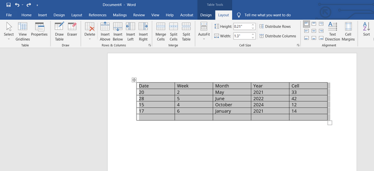 Hvordan rotere en tabell i Microsoft Word