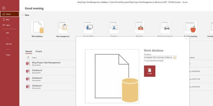 Kroky na vytvorenie novej databázy v Accesse