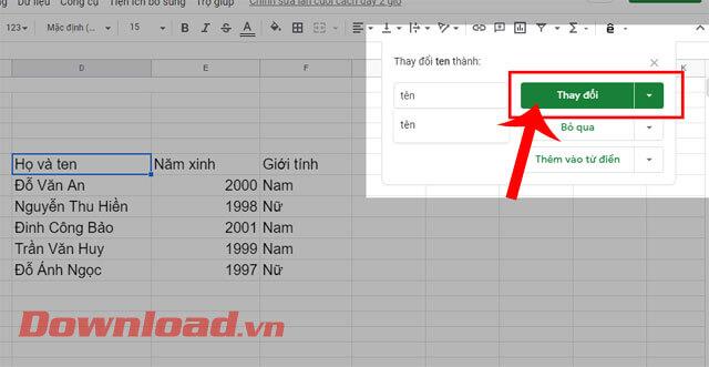 Instruktioner til kontrol af stavefejl på Google Sheets