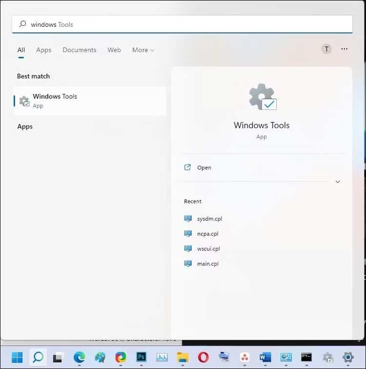 Начини за отваряне на Windows Tools в Windows 11