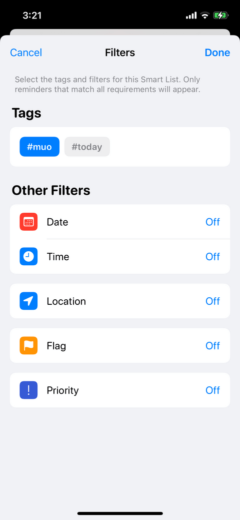 Hur man sorterar påminnelser på iPhone efter tagg