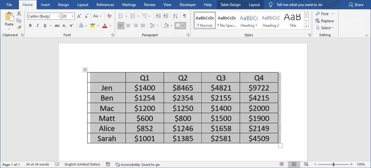 Hvordan konvertere tabeller til bilder i Microsoft Word