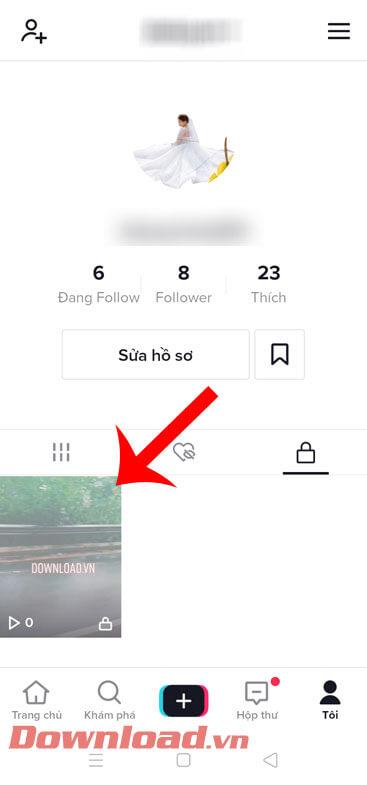 Instruktioner för att dölja videor som publicerats på TikTok