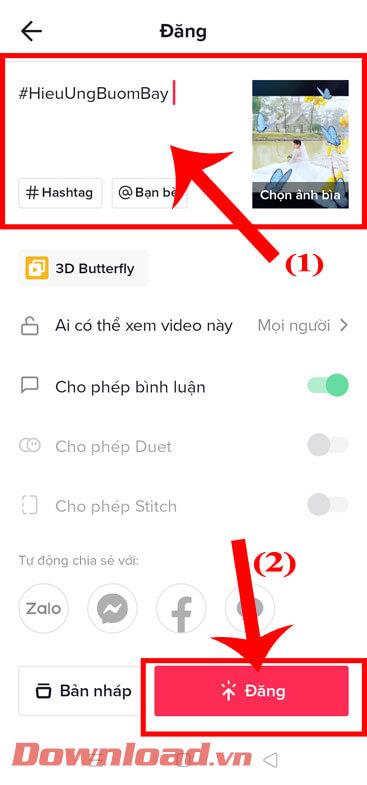 Instruktioner för att skapa videor från foton på TikTok